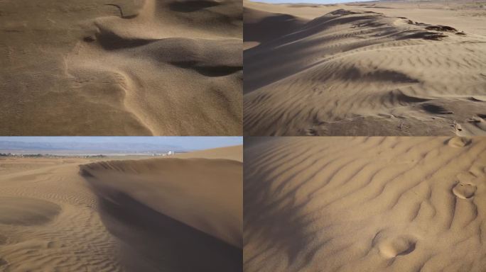 巴丹吉林沙漠 风吹沙