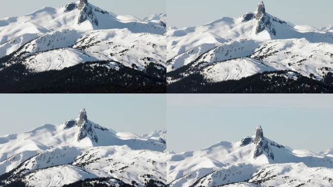 加拿大不列颠哥伦比亚省惠斯勒布莱克科姆滑雪场的冬季全景和黑图斯克