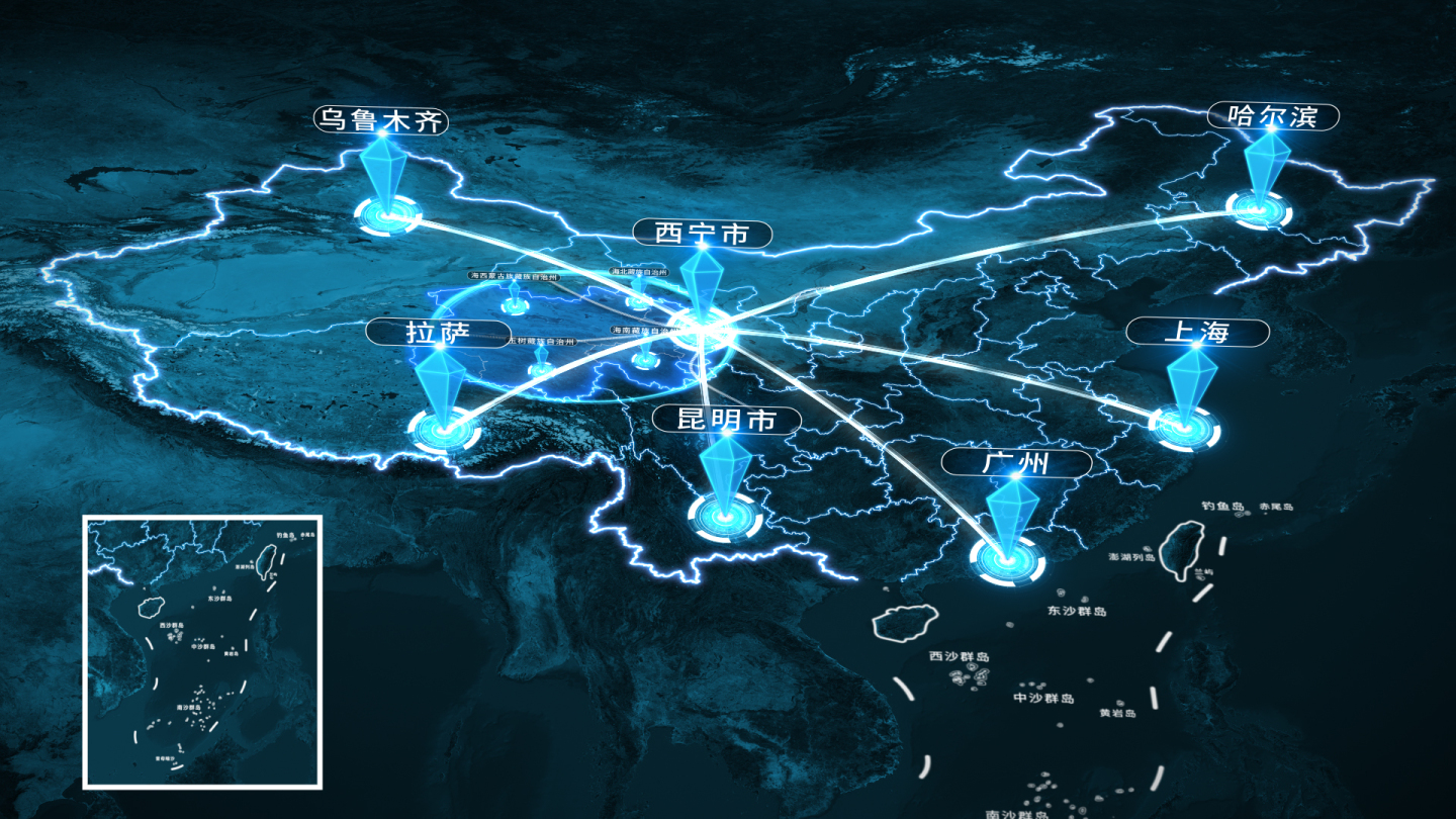 青海西宁科技地图辐射全国