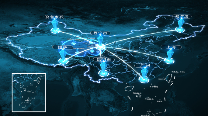 青海西宁科技地图辐射全国