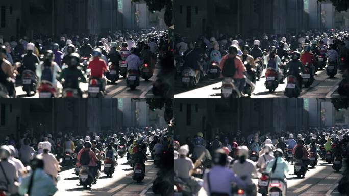 台北市桥上的摩托车交通