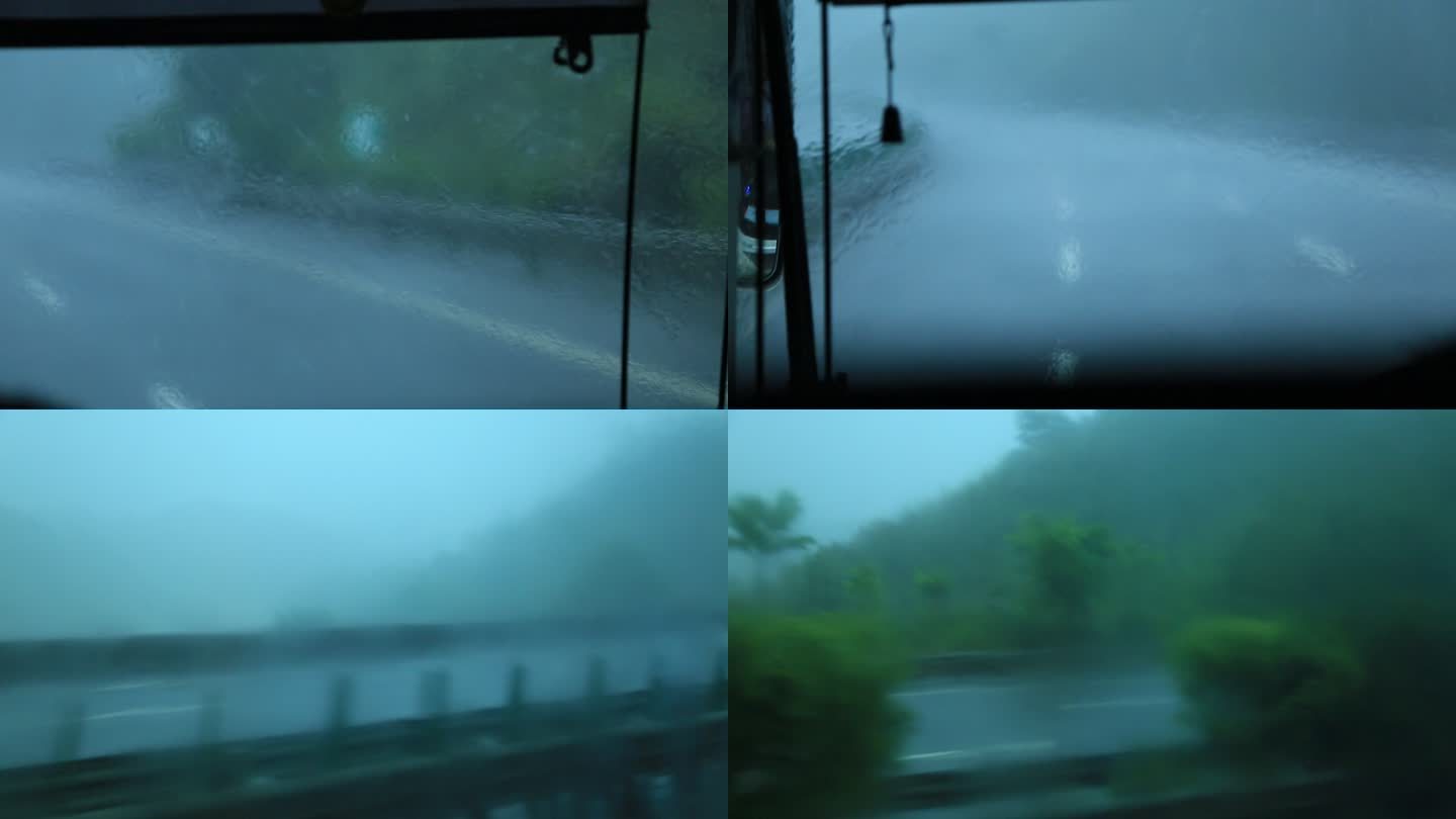 下雨车上窗户公路