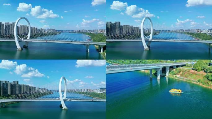 2023最新广西柳州柳江桥梁白沙大桥游船