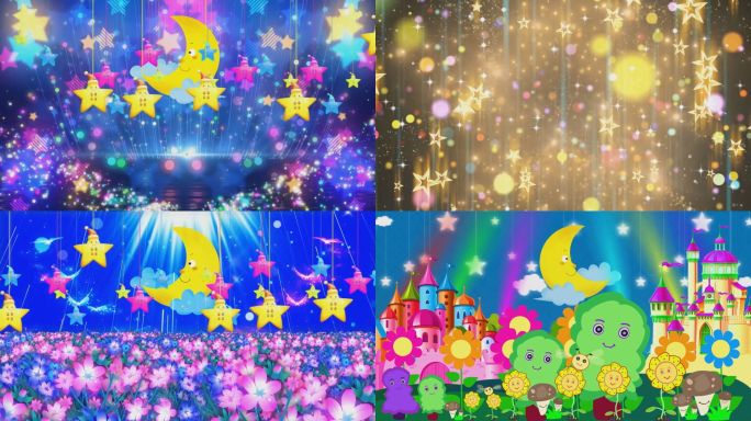 可爱快乐的小星星点灯舞蹈演出视频背景素材