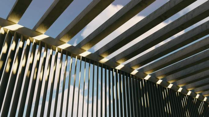 现代简洁建筑意境艺术光影空镜