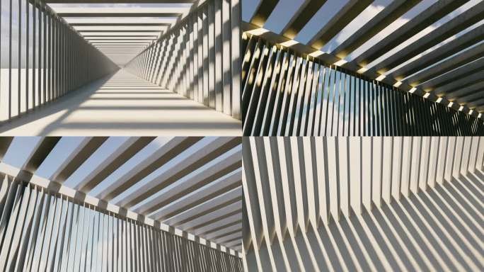 现代简洁建筑意境艺术光影空镜