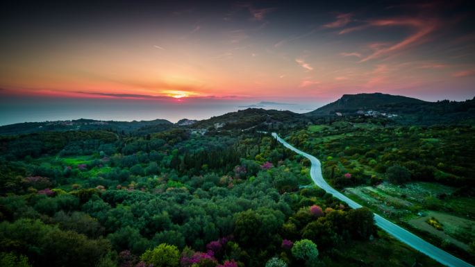 航拍：科孚岛上的希腊风景