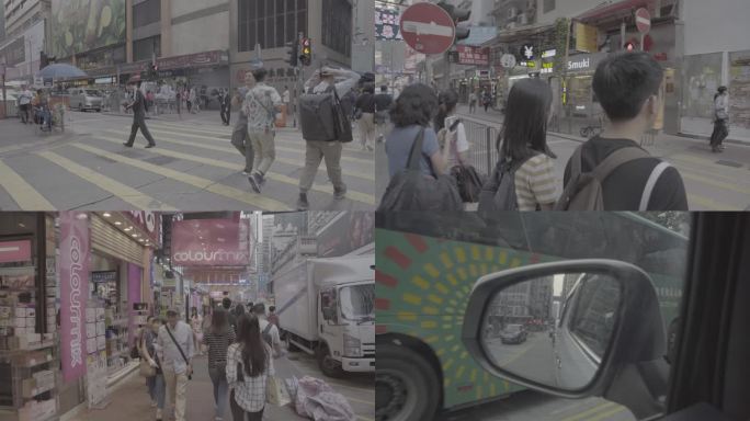 车流人流香港城市街道 未调色