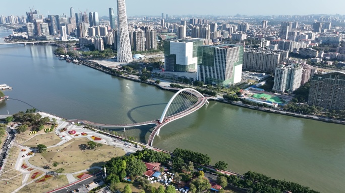 广州海心桥航拍