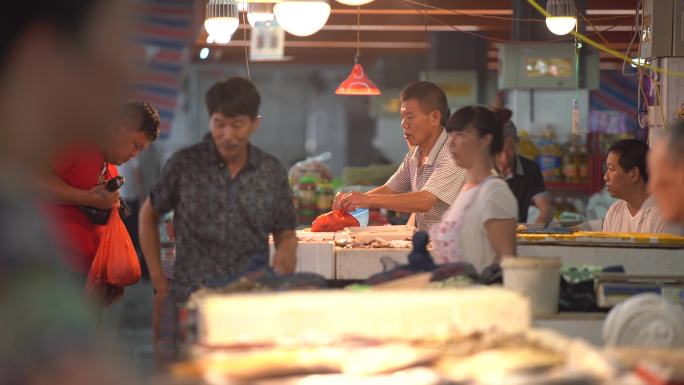 城市生活 菜市场 选购食材 热闹繁华