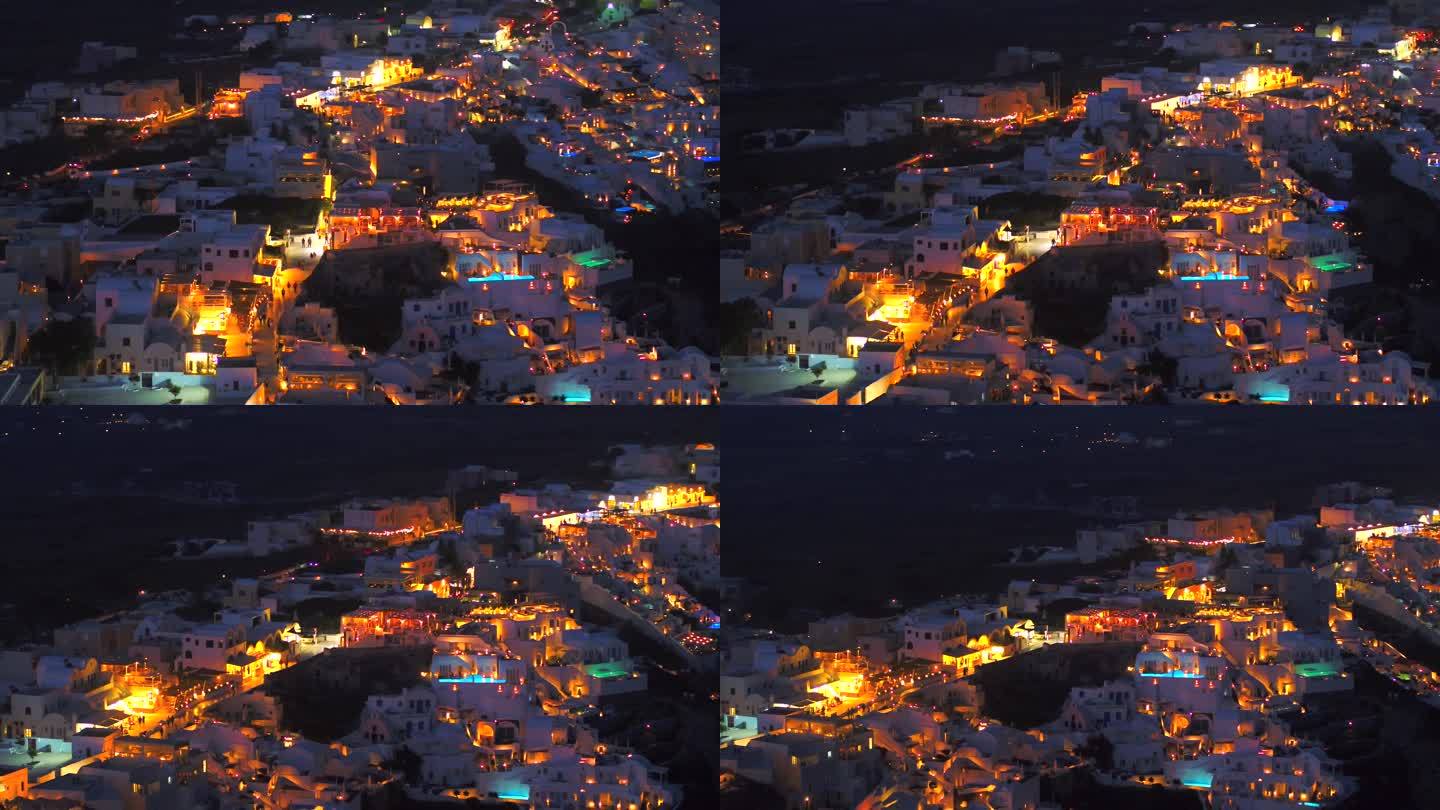 圣托里尼希腊浪漫Oia视频片段和4K高质量无人机库存视频