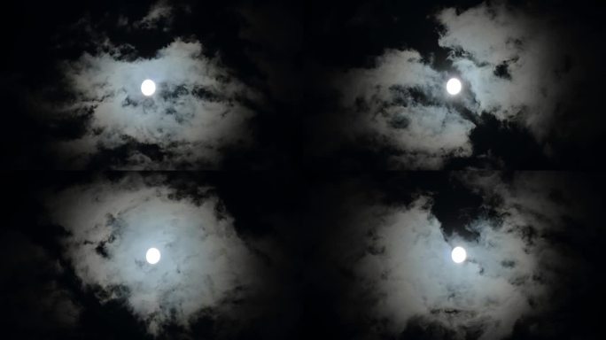 夜晚月亮云彩
