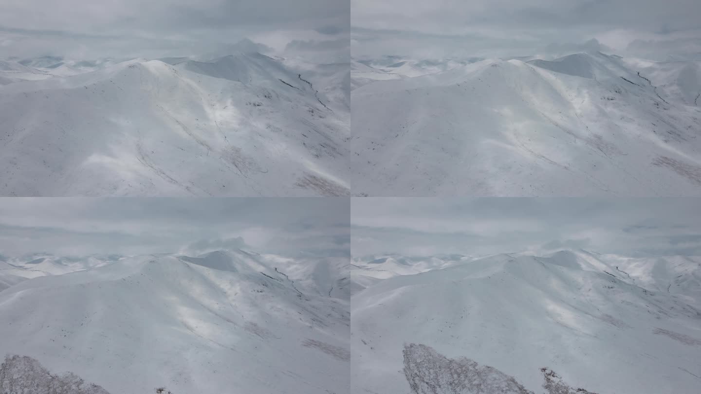 航拍青藏高原雪山河流三江源巴颜喀拉山