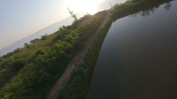 武汉梁子湖大汪附近最佳的看日出机位穿越机