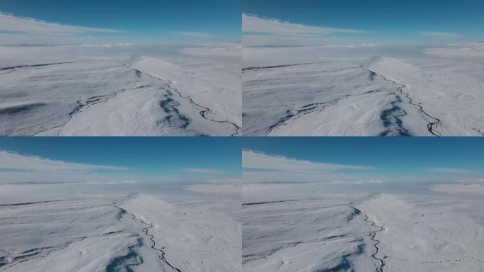 航拍青藏高原雪山河流三江源巴颜喀拉山开场