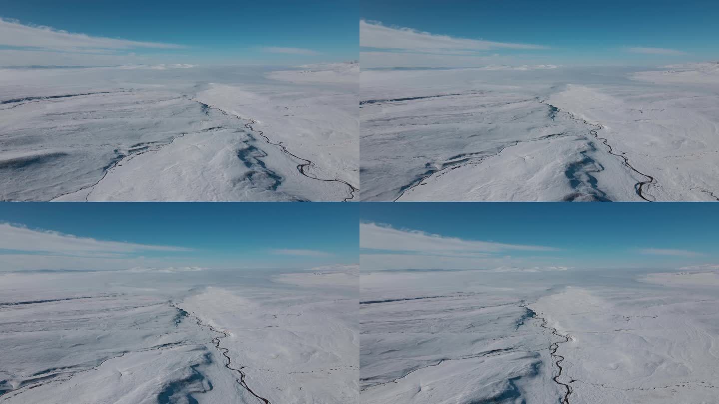 航拍青藏高原雪山河流三江源巴颜喀拉山开场