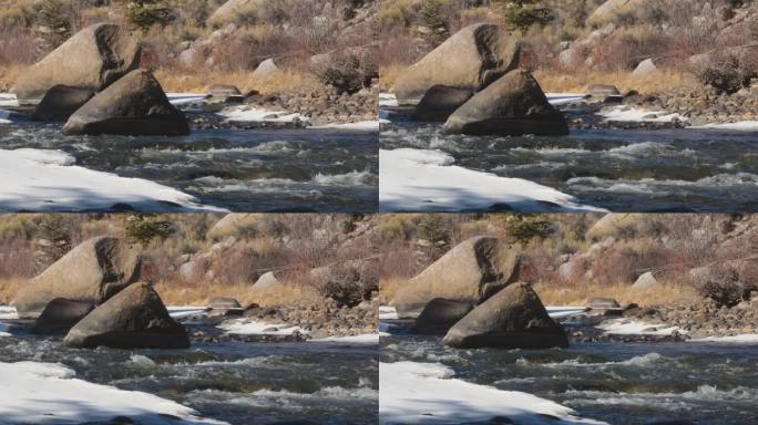 阿肯色河中的水流河流石头鹅卵石清澈见底