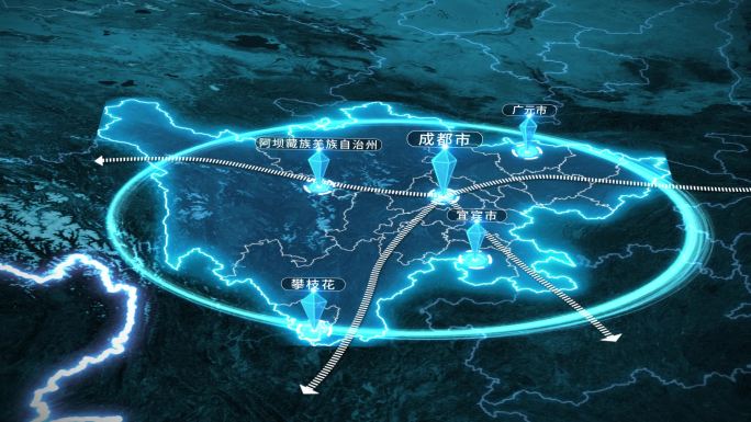 四川成都科技地图辐射全国