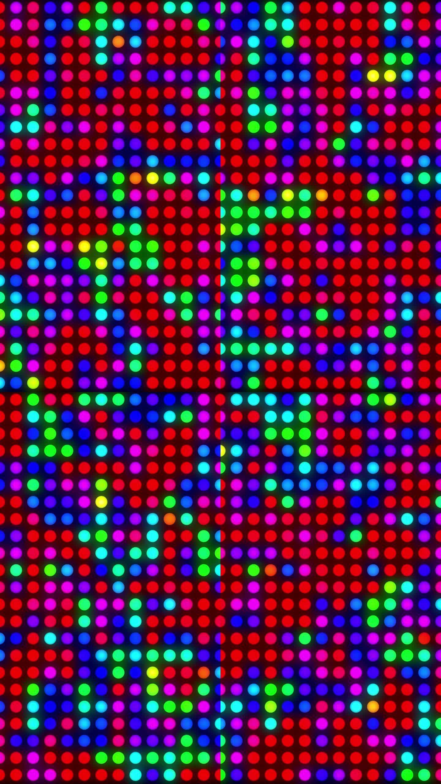 抽象多色led圆圈闪烁背景4k