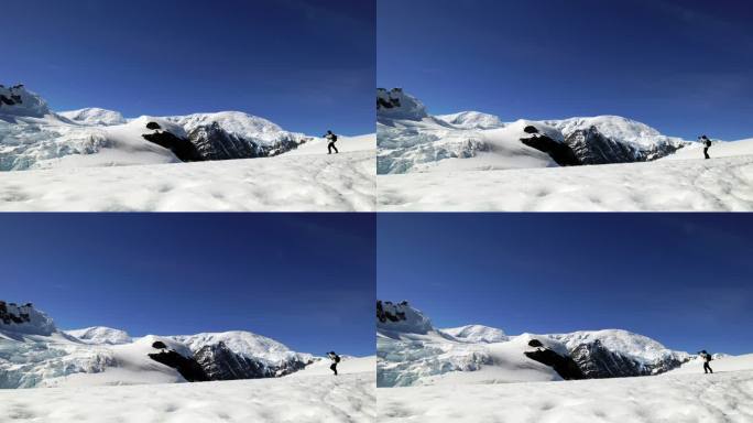 南极洲雪山徒步旅行