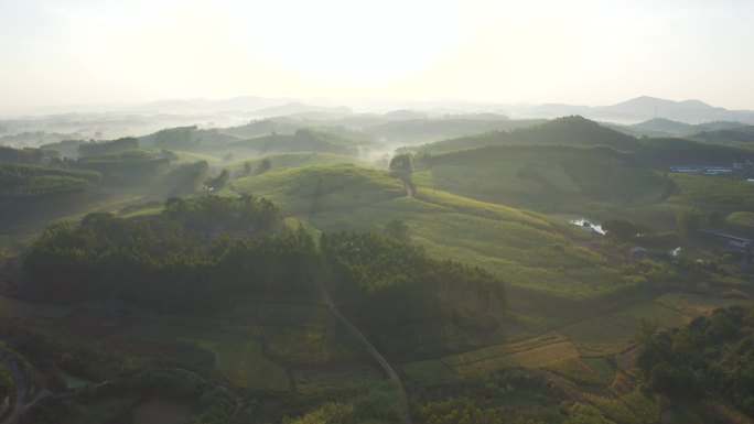 大自然 太阳光 山林 乡村风光 景色