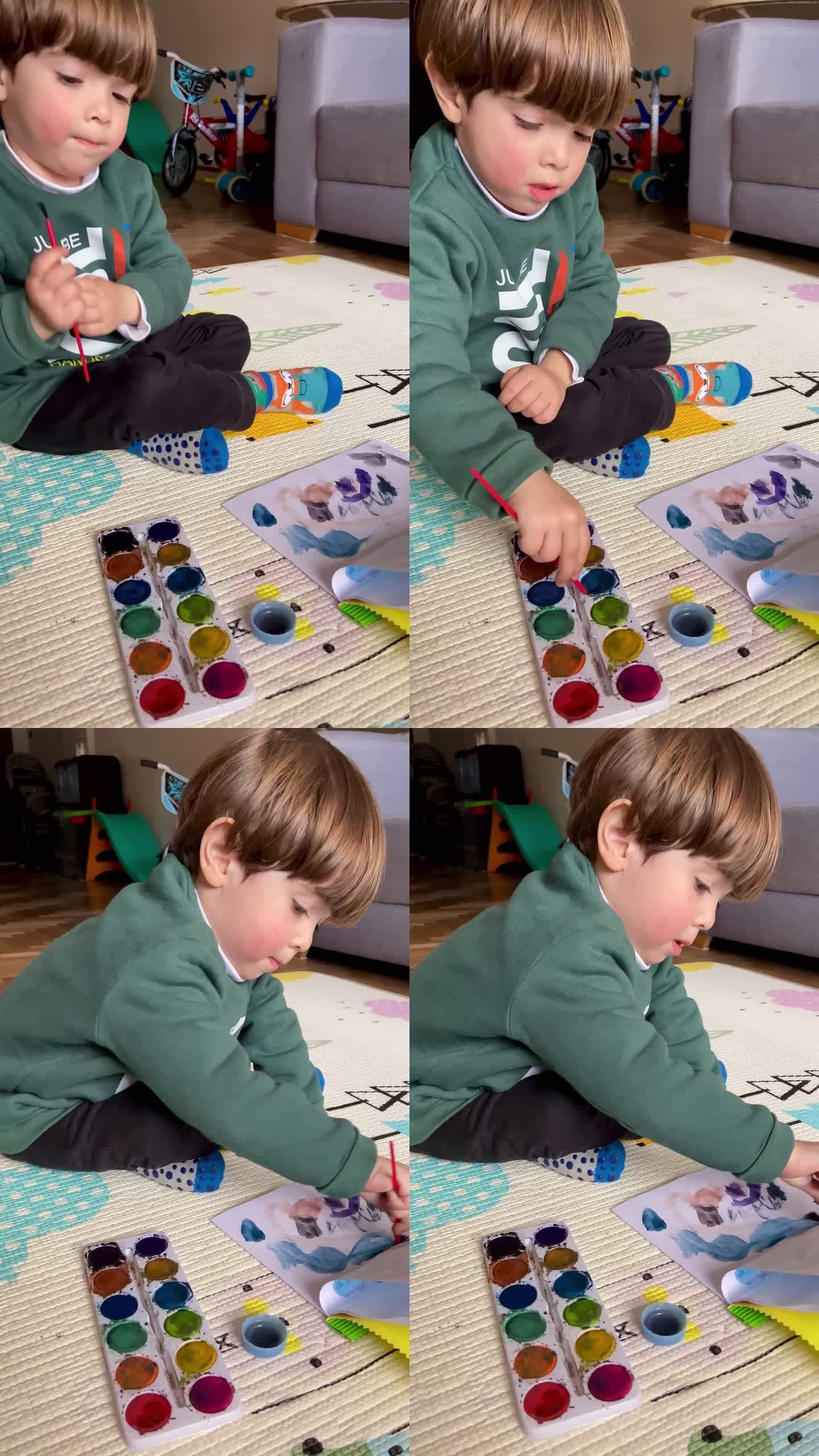 小彩绘儿童小孩学习画画