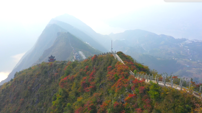 航拍巫山文峰景区