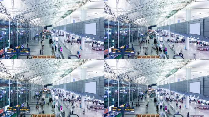 广州白云机场航站楼延时摄影素材
