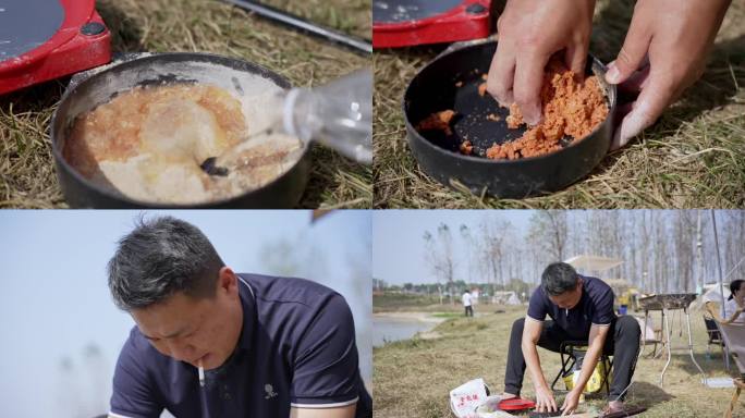 户外休闲钓鱼饵料制作垂钓