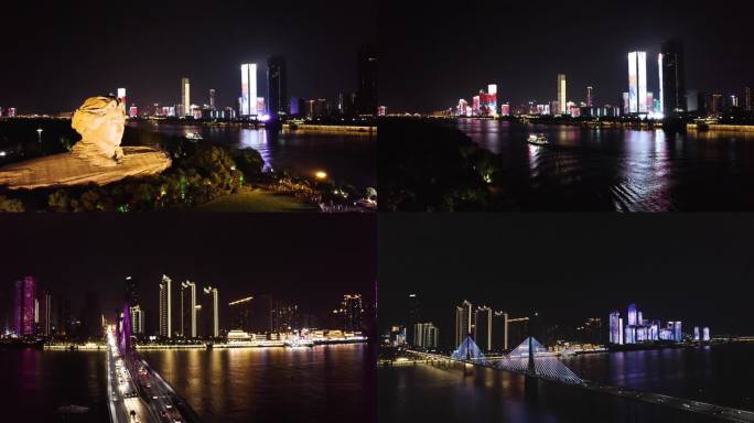 长沙 湖南 湘江 夜景 游船