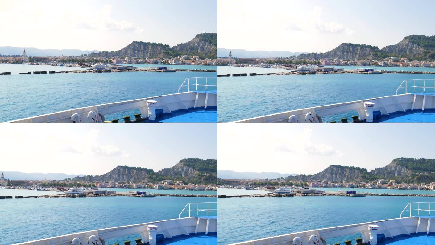 从渡船上观看扎金索斯港的4K视频