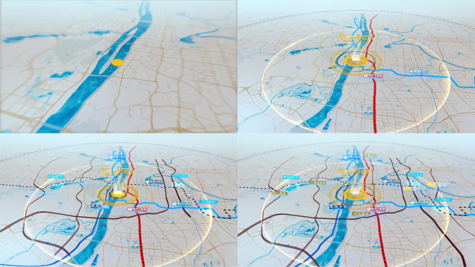长沙市区位路网地图AE模板