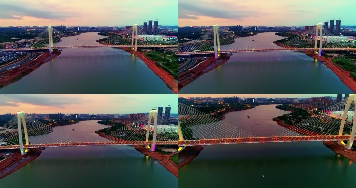青山大桥 大范围航拍广西南宁网红大桥