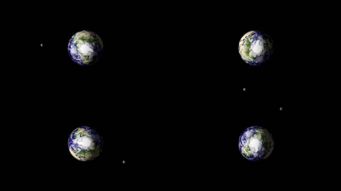 三维月球绕转地球Alpha透明通道