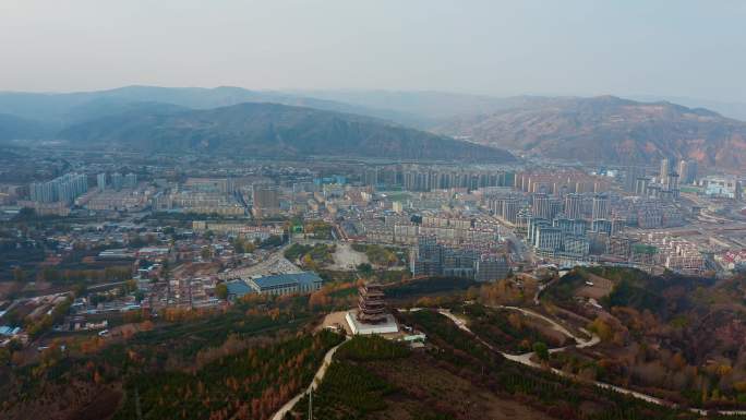 渭源县老君山城市大景