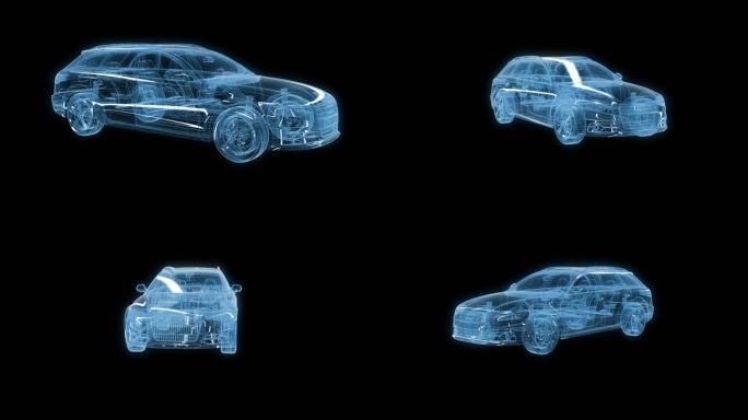 透视全息奥迪A6SUV透明通道素材