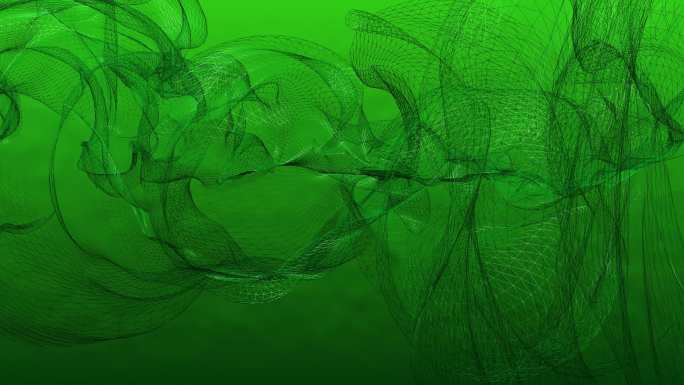 圣诞抽象动态漩涡分形线框网格发光波粒子。4K超高清3D视频环路模糊了网络空间设计艺术背景。股票视频，