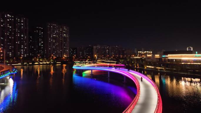 水面 霓虹灯 相城区 活力岛 苏州 夜景