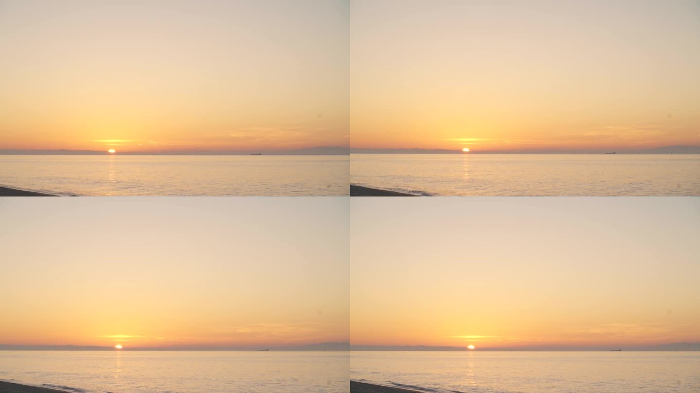海边海平面日出清晨大海阳光黄昏夕阳希望光