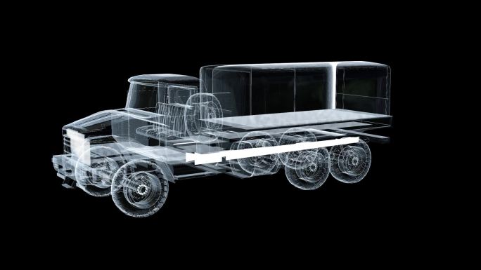 全息透明科技军用卡车三维素材带通道