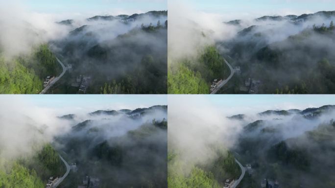 云雾缭绕的乡村
