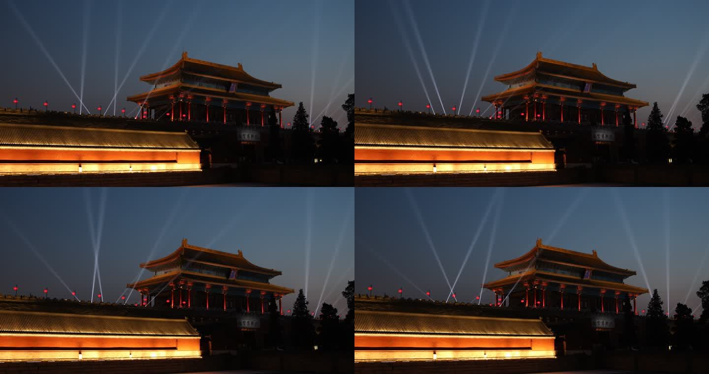 北京故宫夜灯北京故宫夜灯灯光秀古代、