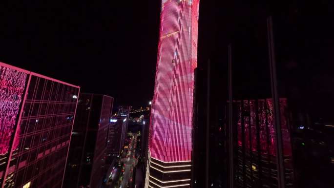 济南 穿越机 汉峪金谷 夜景