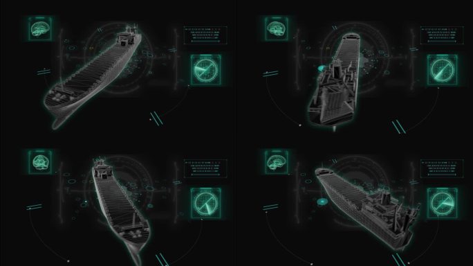 HUD科技界面货船轮船展示素材