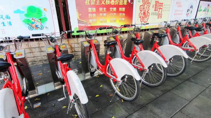 整洁城市共享自行车节能环保低碳出行