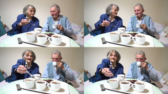 老年痴呆夫妇老年人相互陪伴交流