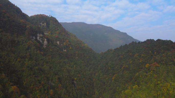 峨眉山遇仙寺的V领毛衣