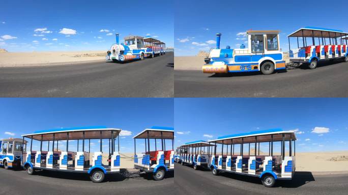 沙漠中的观光车
