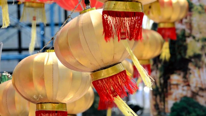 中国灯笼金色灯笼喜庆节日中国文化