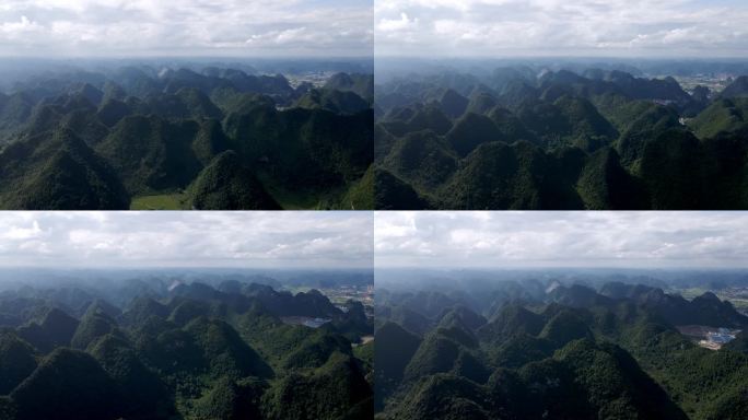 4k航拍广西百色的丛山峻岭